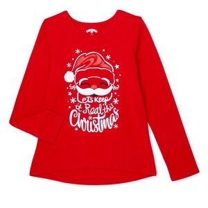 Red Christmas-themed Long Sleeve Tee